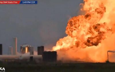 SpaceX Starship rocket explodes in dramatic fireball after test