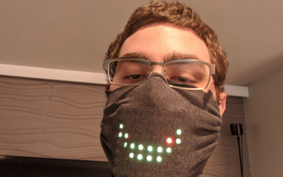 Home-made face mask uses LEDs to show you when someone is talking and smiling