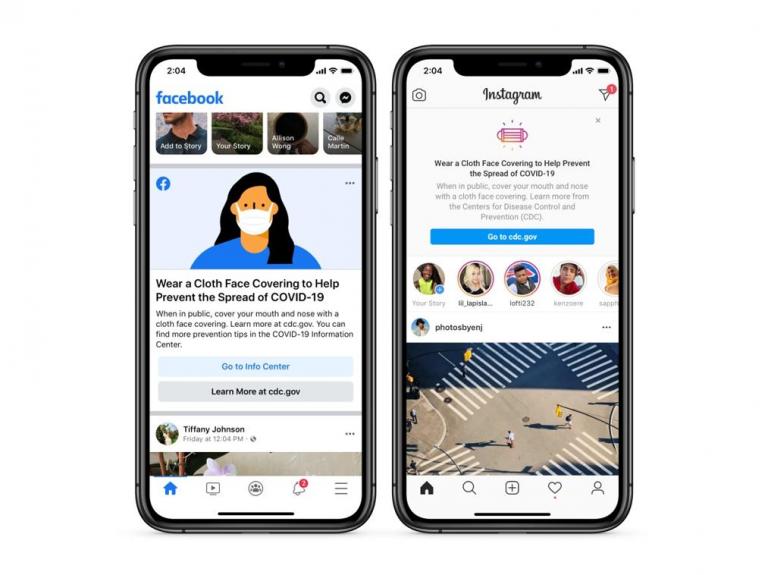 Facebook and Instagram will now remind you to wear a mask as US coronavirus cases soar