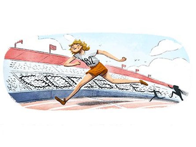 Google Doodle celebrating Dutch Olympic gold medalist Fanny Blankers-Koen