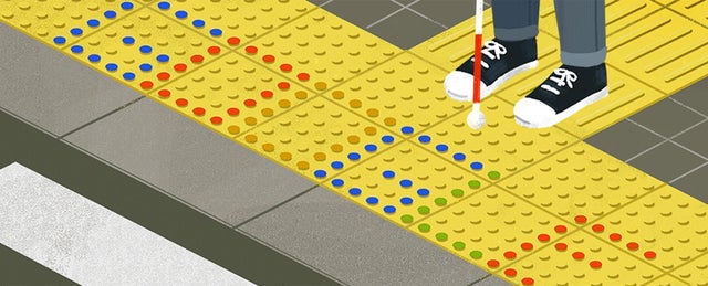 Google Doodle celebrating Seiichi Miyake, developer of tactile paving