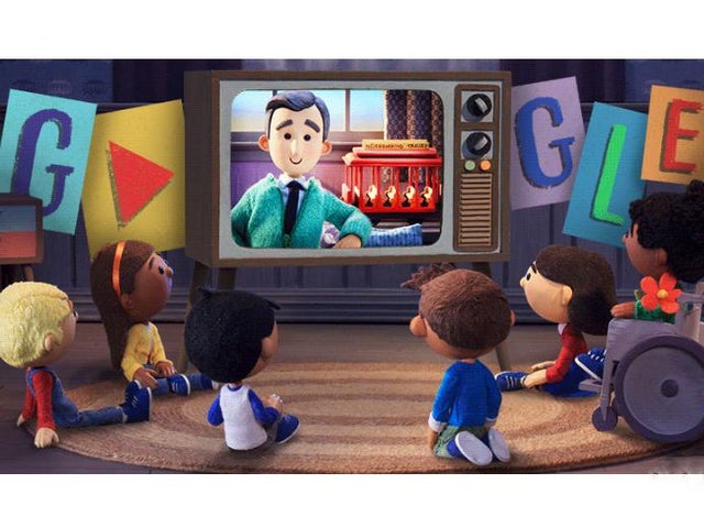 Google Doodle celebrating children's TV presenter Mister Rogers