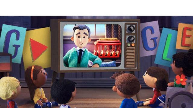 Google Doodle celebrating children's TV presenter Mister Rogers