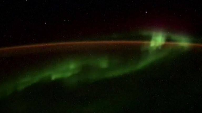 Southern lights from the ISS