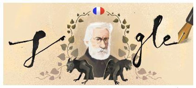 Google Doodle celebrating author Victor Hugo