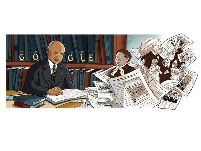 Google Doodle celebrating Carter G Woodson, a pioneering African-American historian