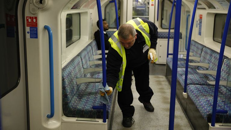 Frequent cleaning of surfaces on public transport was given a high priority from the start